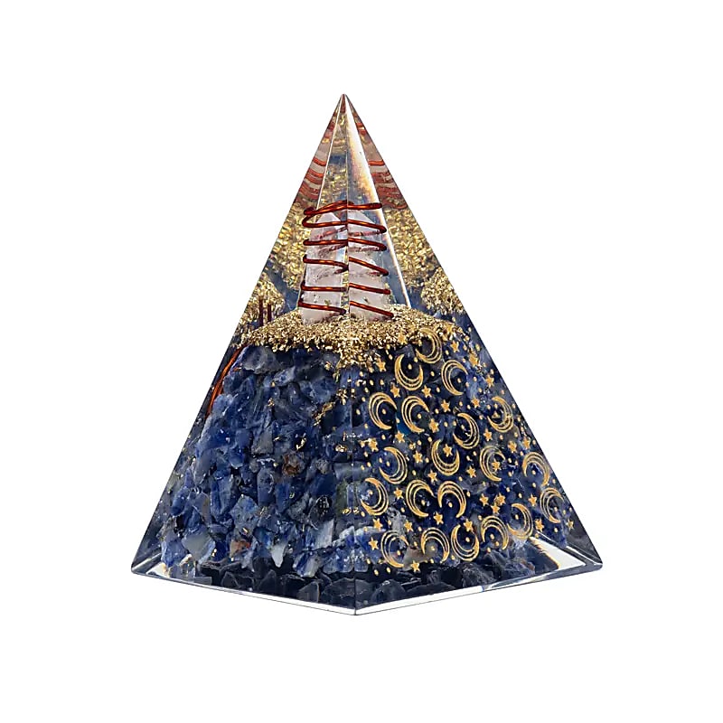  Orgonit pyramid sodalit med måne och stjärnor hög - 2
