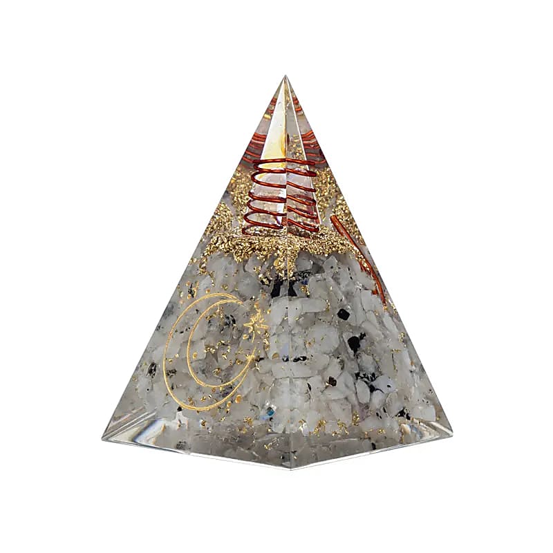 Orgonit pyramid månsten med månsymbol 