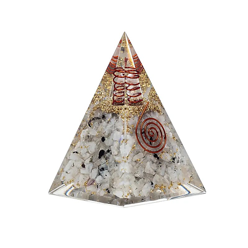 Orgonit pyramid månsten med månsymbol  - 3