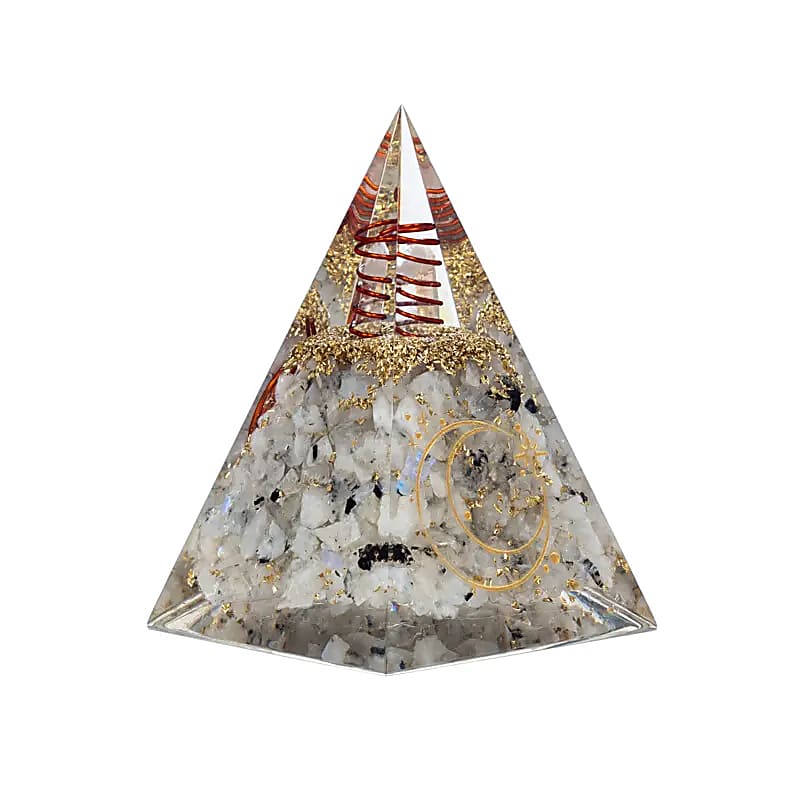 Orgonit pyramid månsten med månsymbol  - 2