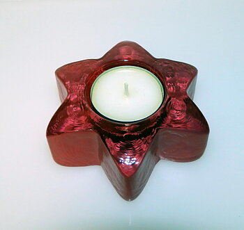 Stella Stjärnljusstake klarglas 95 mm Domestic light red