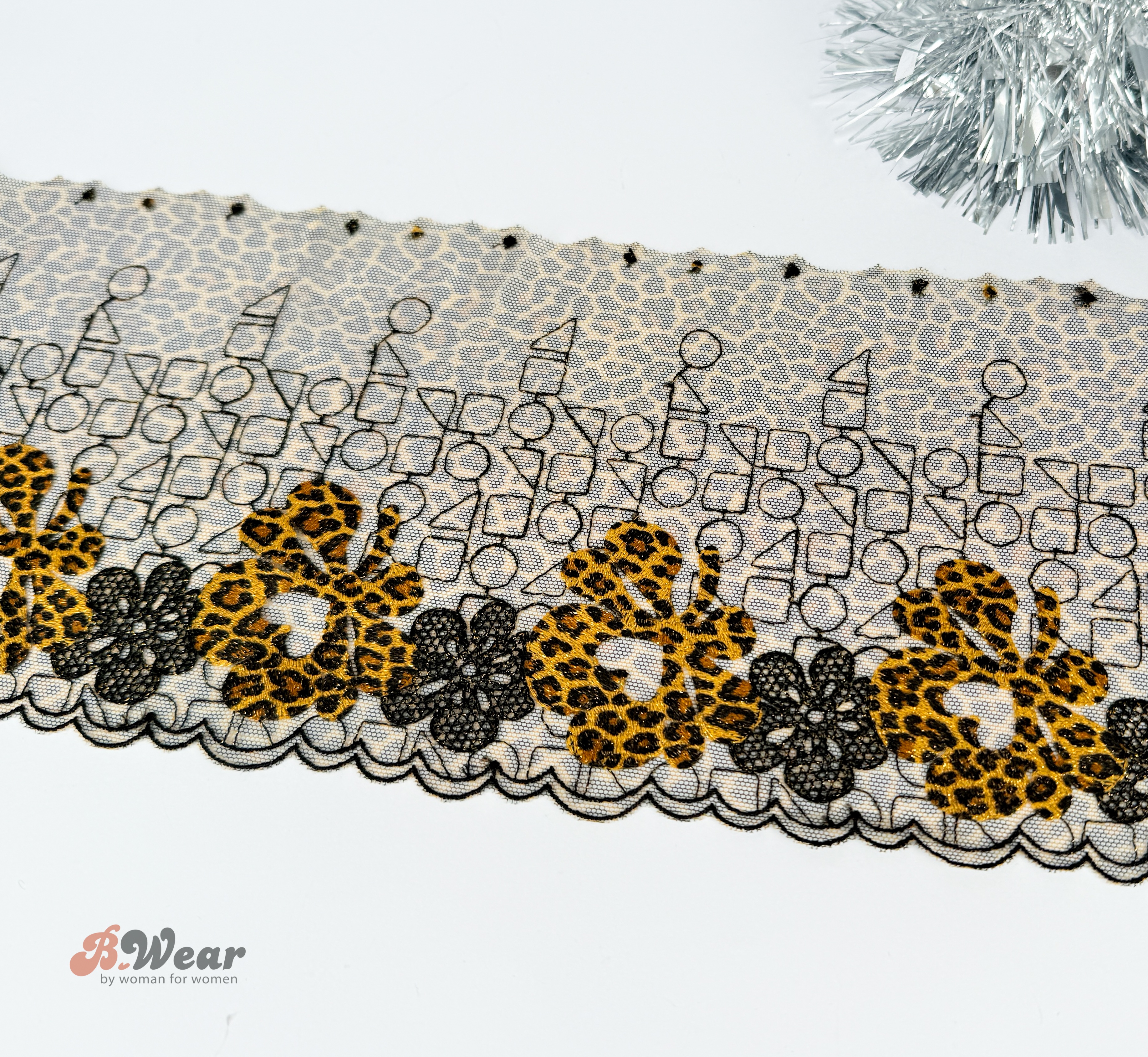 Floral leopard - Non-stretch lace 15 cm - Right & Left - 2