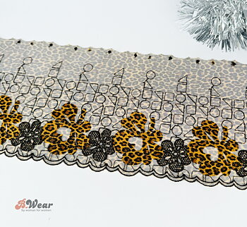 Floral leopard - Non-stretch lace 15 cm - Right & Left