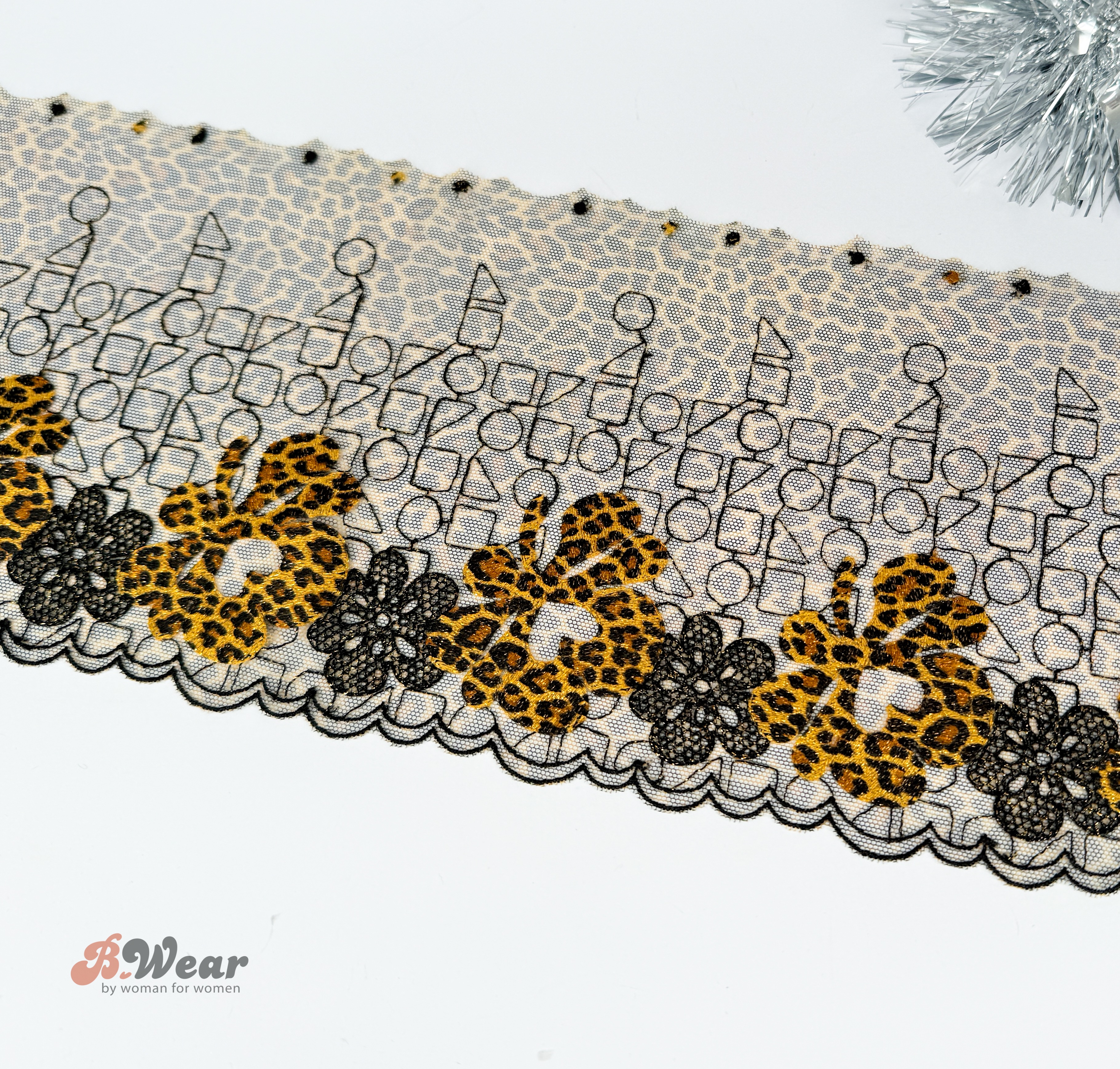 Floral leopard - Non-stretch lace 15 cm - Right & Left - 4