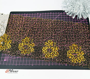 Floral leopard - Non-stretch lace 15 cm - Right & Left