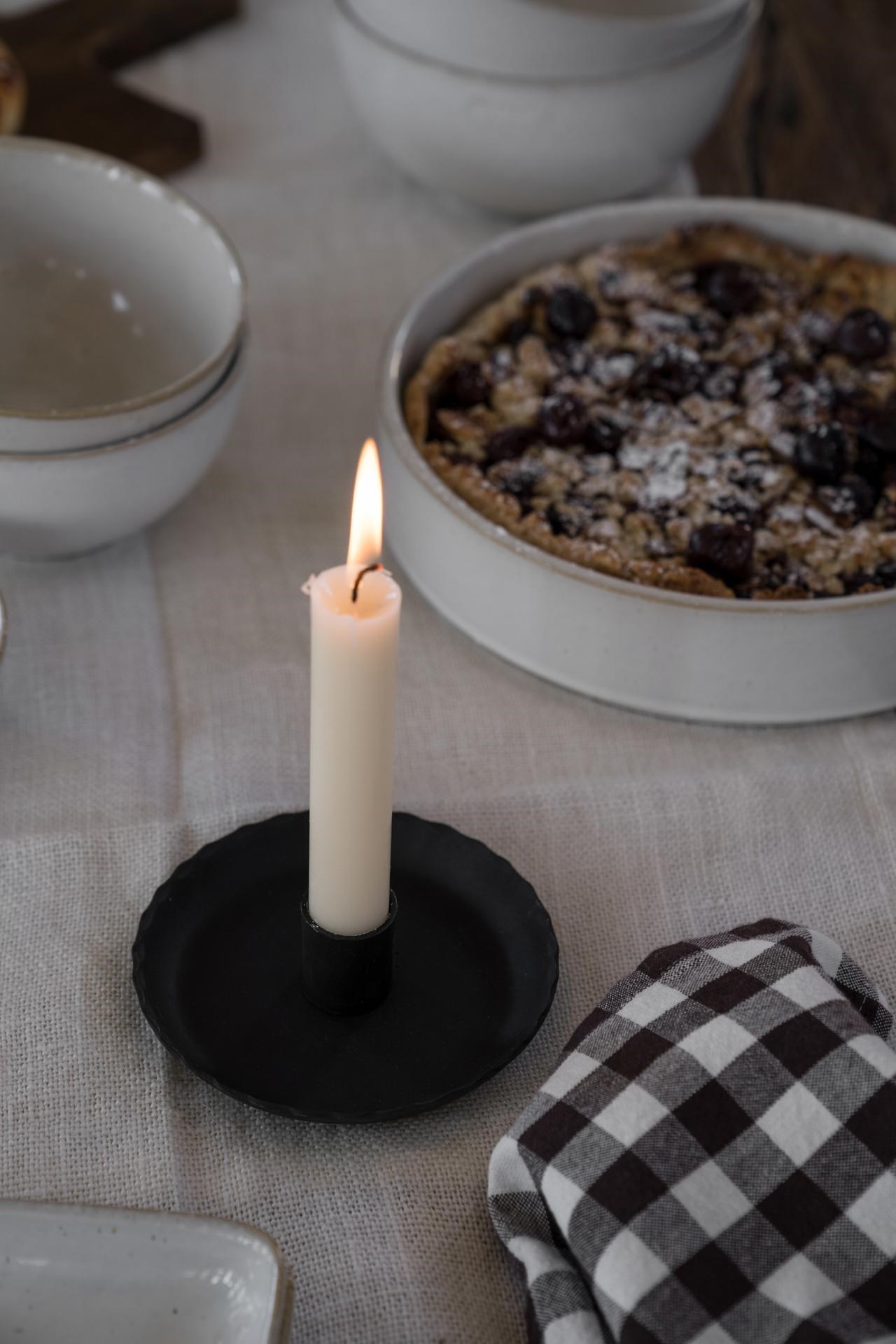 Ernst - Candle holder - Candlestick - Black - 12x4 cm - 7