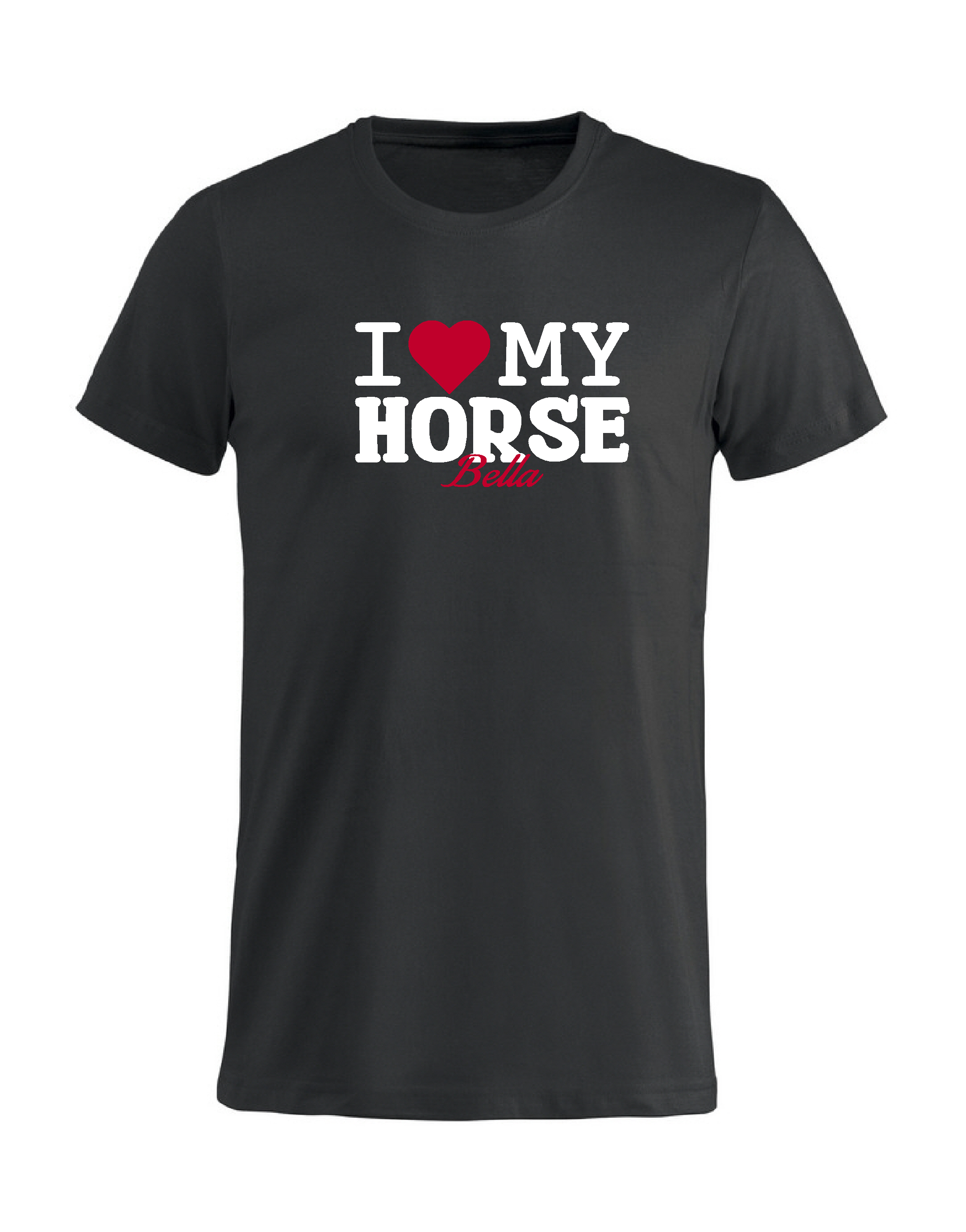 T-Shirt Barn  I LOVE MY HORSE - "HÄSTENS NAMN" - Flera färger