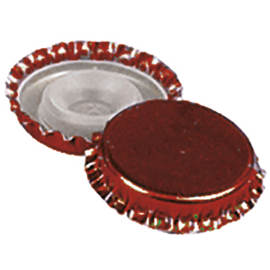 29 mm bottle caps with thick gasket, red, 200 pcs