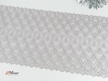 Beautiful  non stretch lace in  Lightgrey- 18 cm