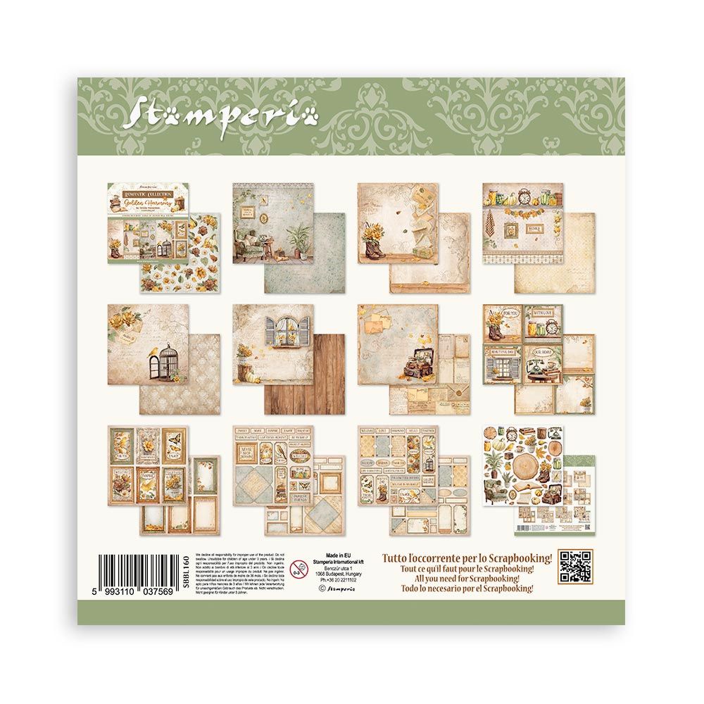 Stamperia Paper Pad 12X12 - Golden Harmony - 2