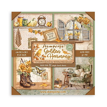 Stamperia Paper Pad 8X8 Maxi (Single Face) - Golden Harmony