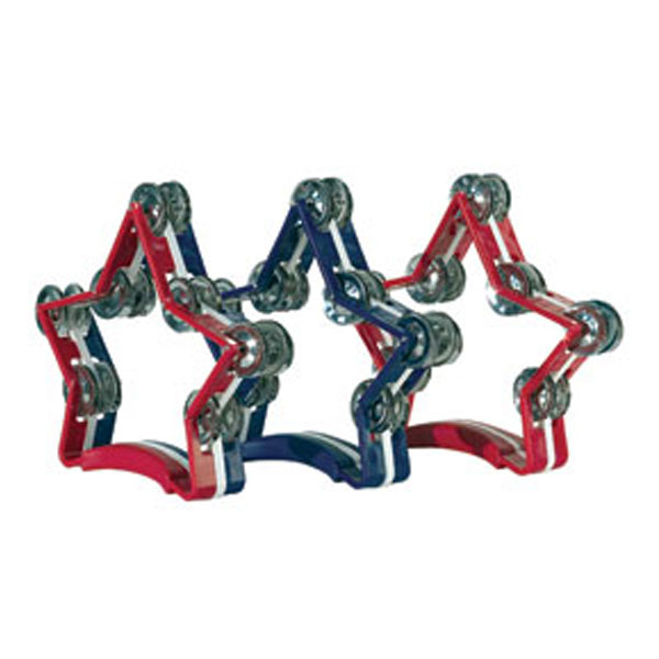 Planet Music Star Tambourine red/blue/white 25 cm