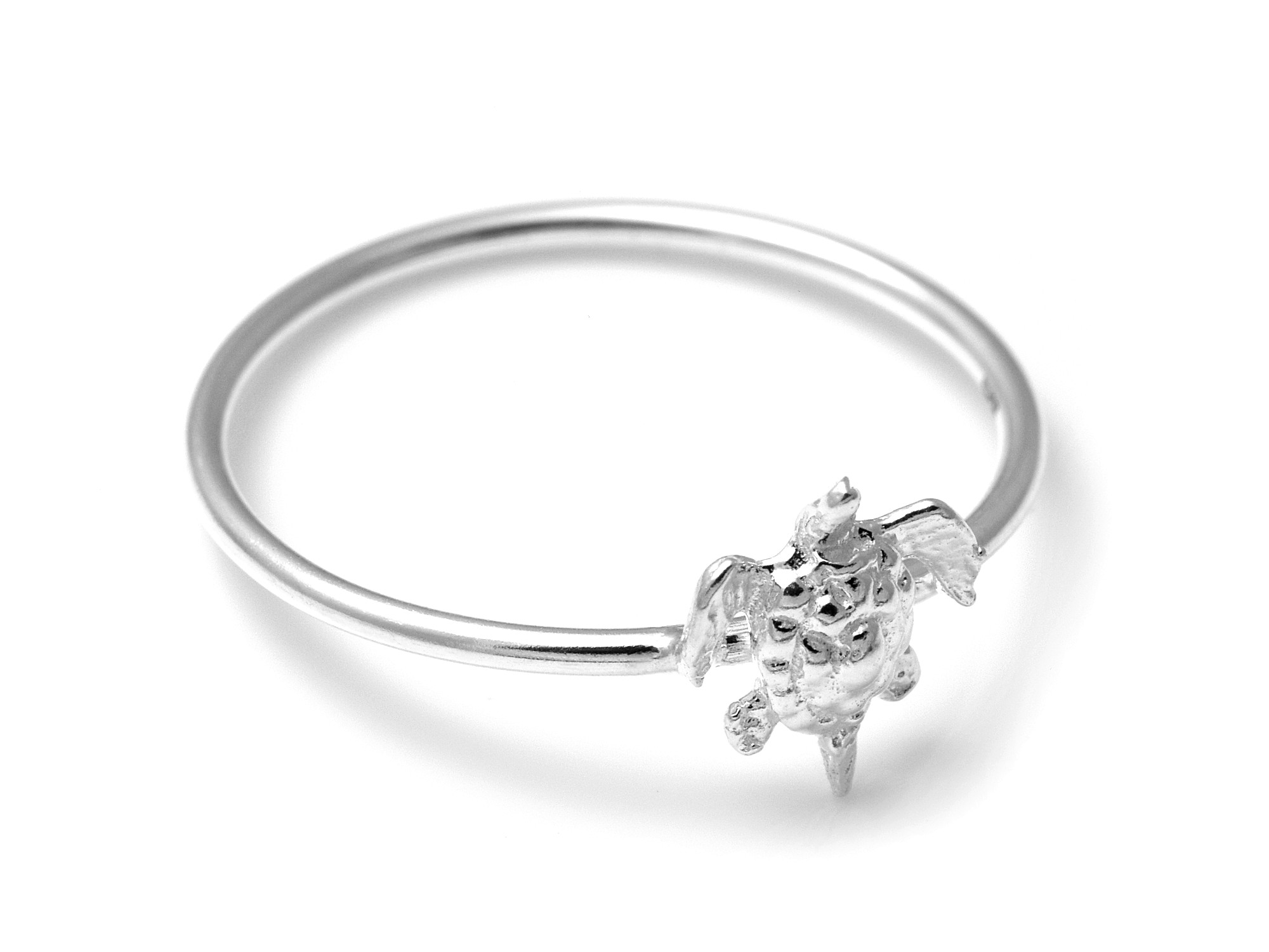 Sköldpadda Ring i Äkta 925 Silver storlek 7, Havssköldpadda Accessoar, Djur Smycke