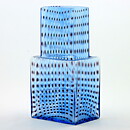 Bertil Vallien (Metropolis 1999) Blue Architectonic Vase 23 cm