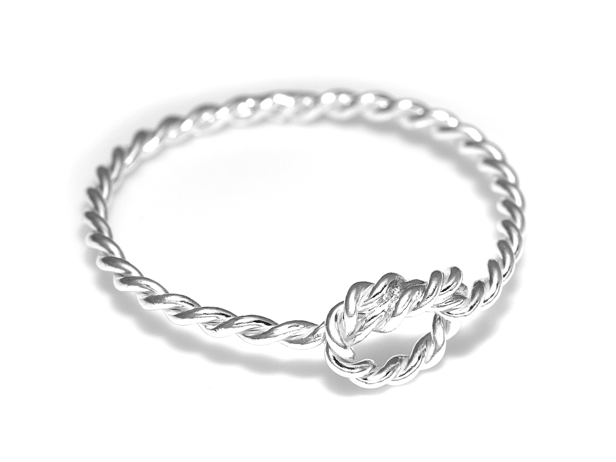 Knut Ring i Äkta 925 Silver storlek 7, Klassisk och Tidlös Accessoar, Knutet Rep Smycke - 2