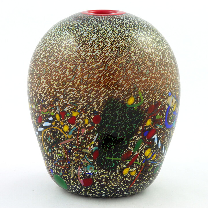 Bertil Vallien (Meteor 1993) Colorful Swelling Vase 16 cm
