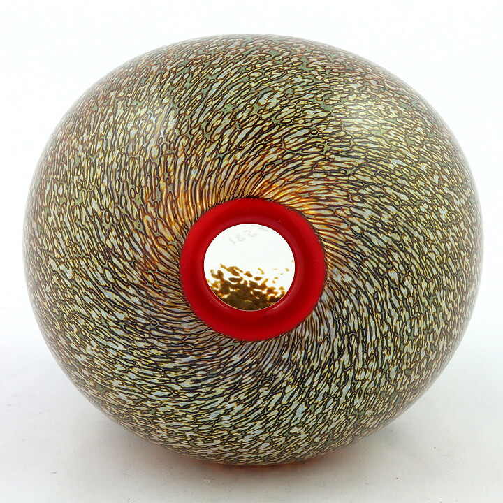 Bertil Vallien (Meteor 1993) Colorful Swelling Vase 16 cm