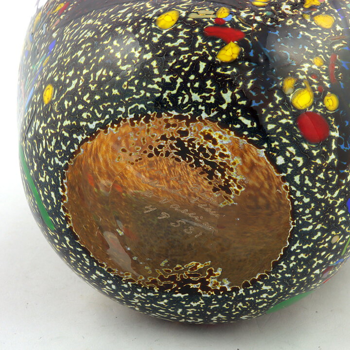 Bertil Vallien (Meteor 1993) Colorful Swelling Vase 16 cm