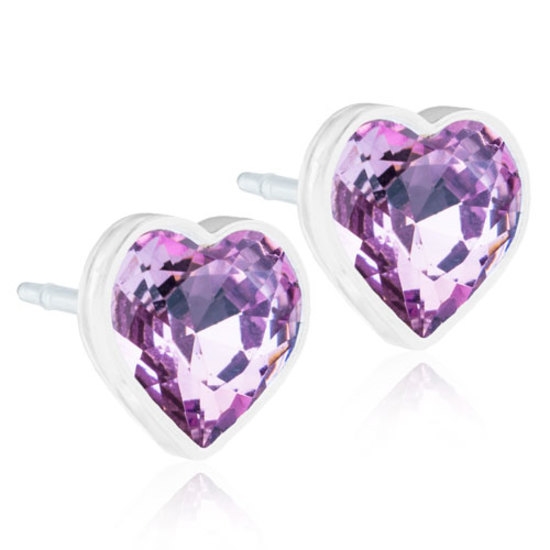 Blomdahl MP Heart 6 mm Light amethyst 1 par