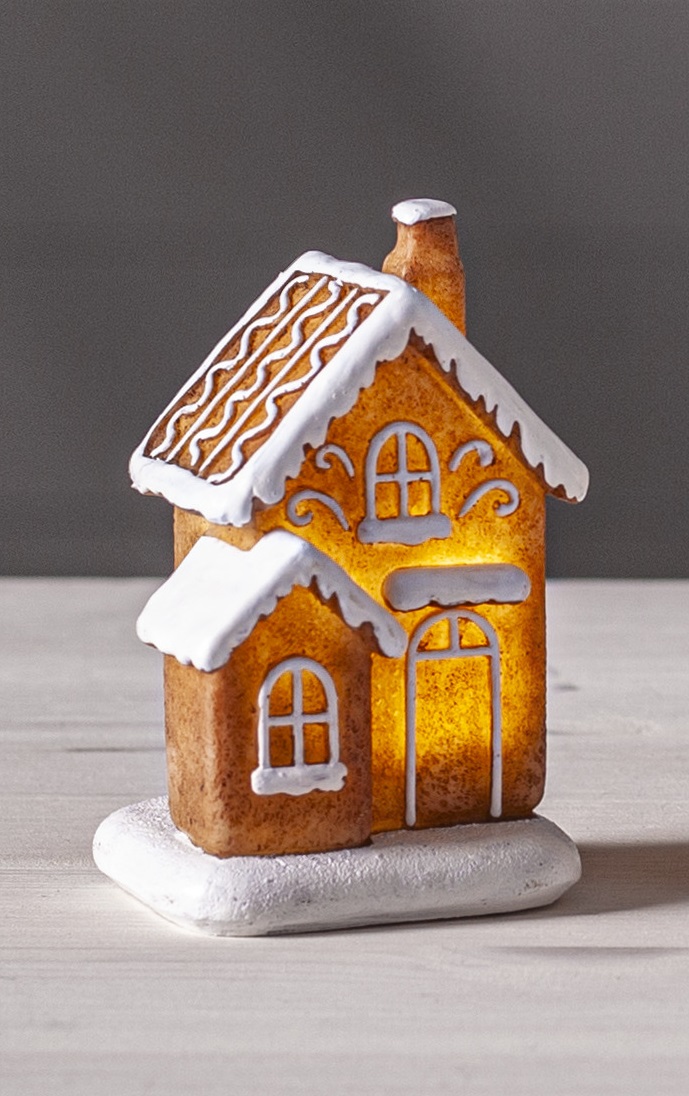 Pepparkakshus med LED-belysning