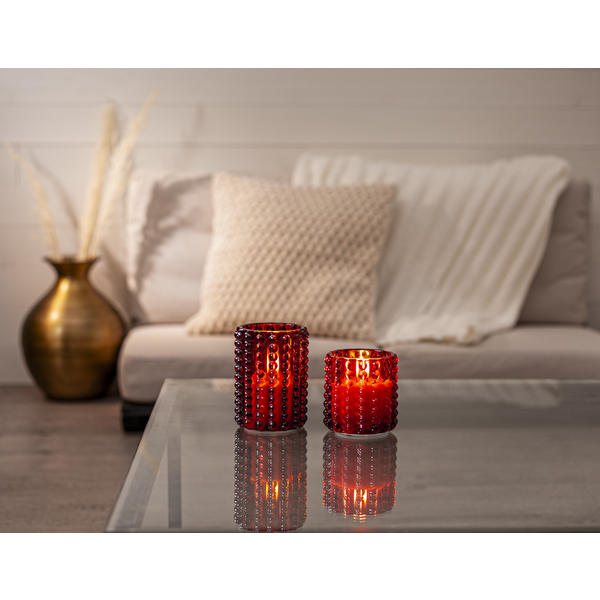 Ledljus i glaslykta / H:12,5cm
