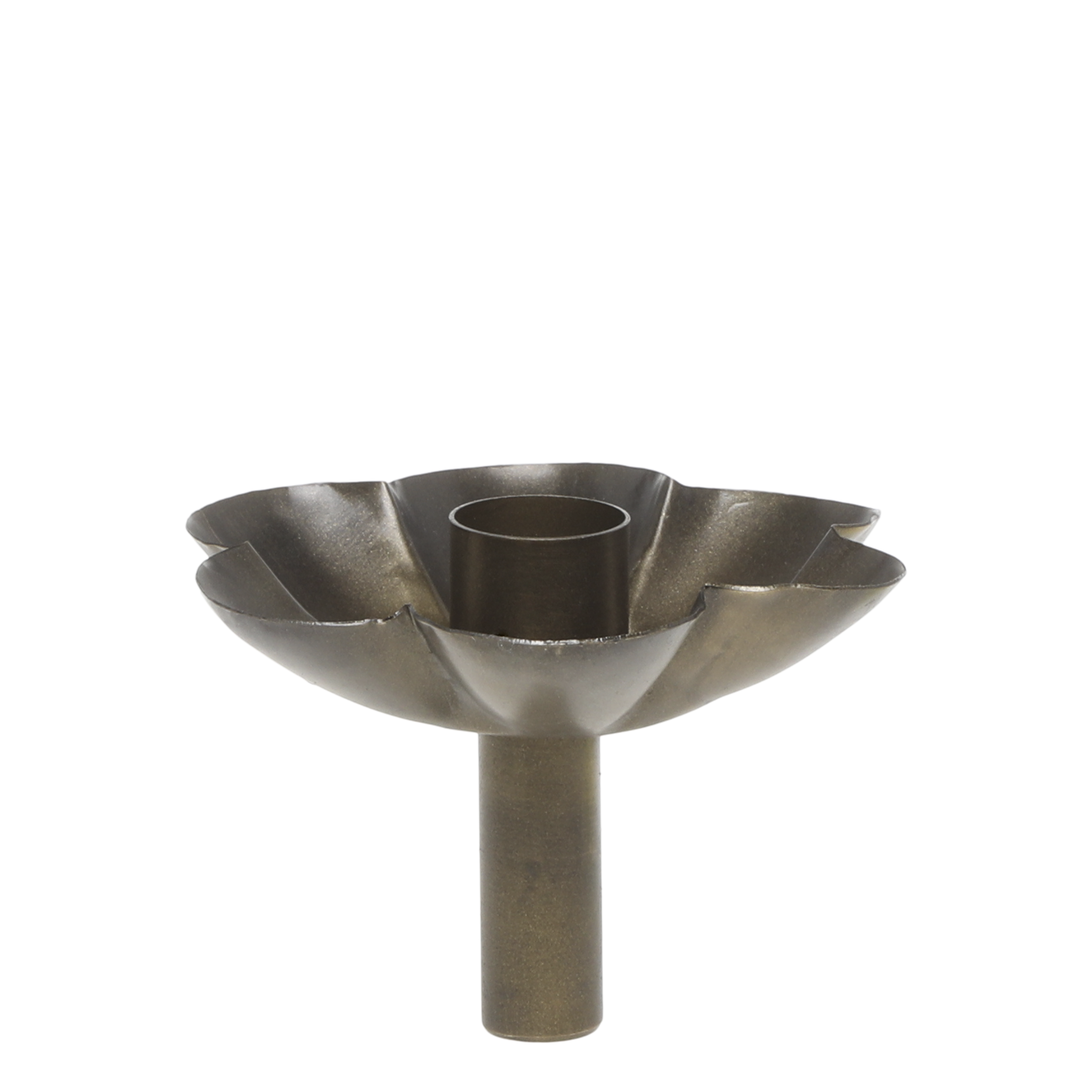 Candle holder for bottle - Flower - Antique Brass - H9.5/Ø6 cm - 3