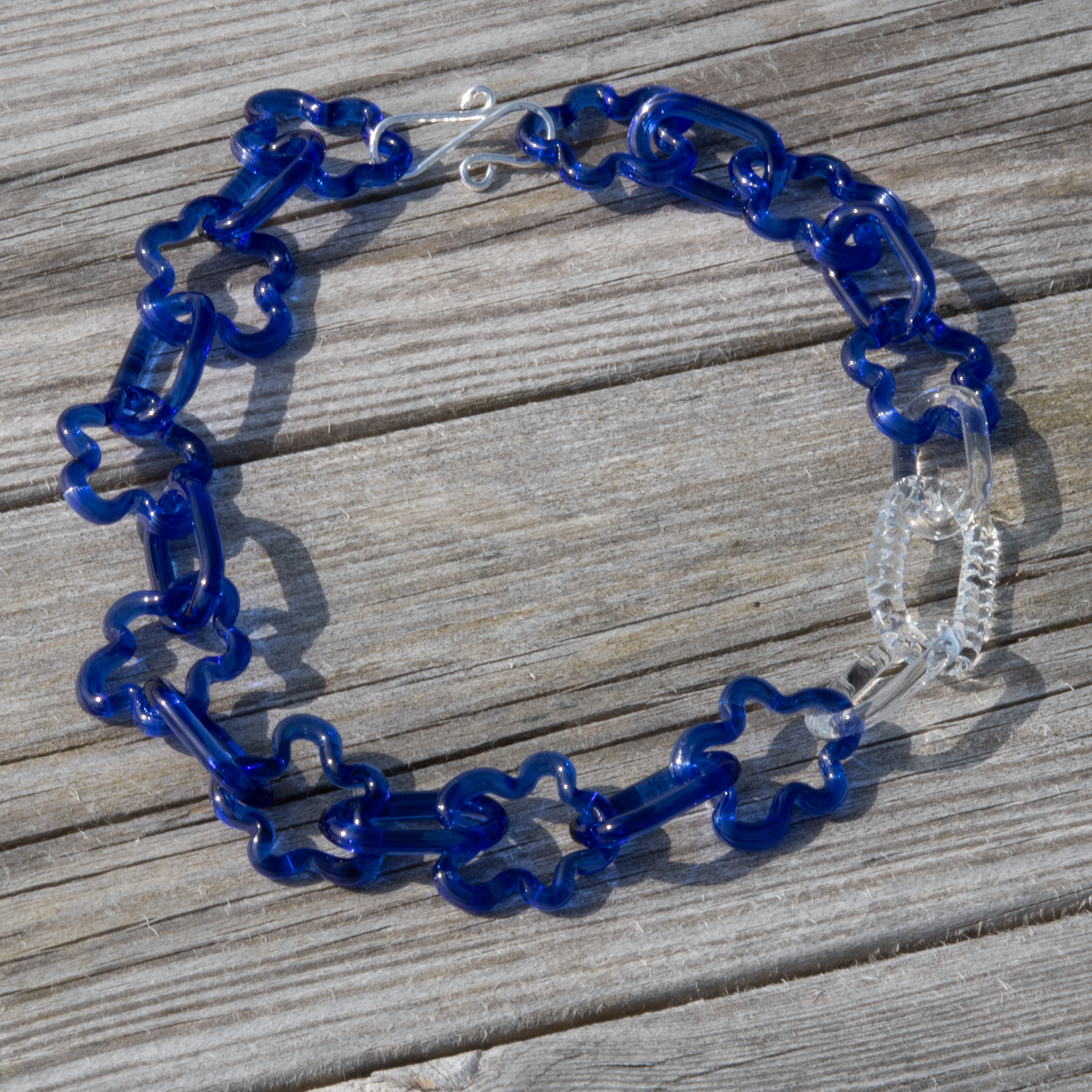 HALSBAND MED LÄNKAR I GLAS "TRÄD"