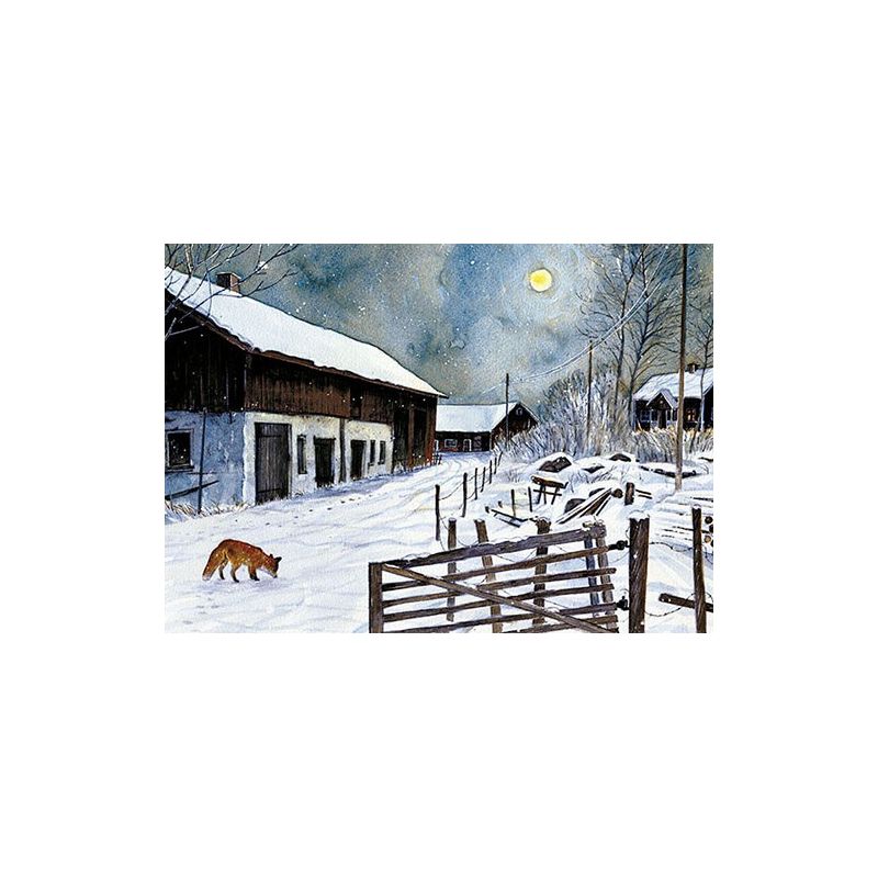 Postcard Räv i månsken
