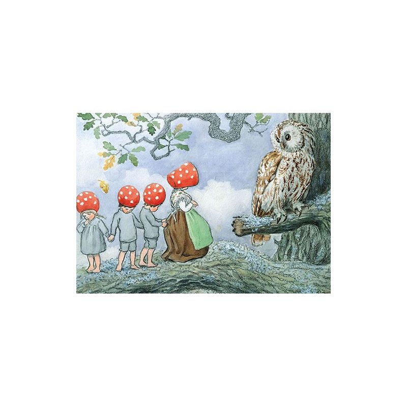 Postcard Tomtebobarnen, owl