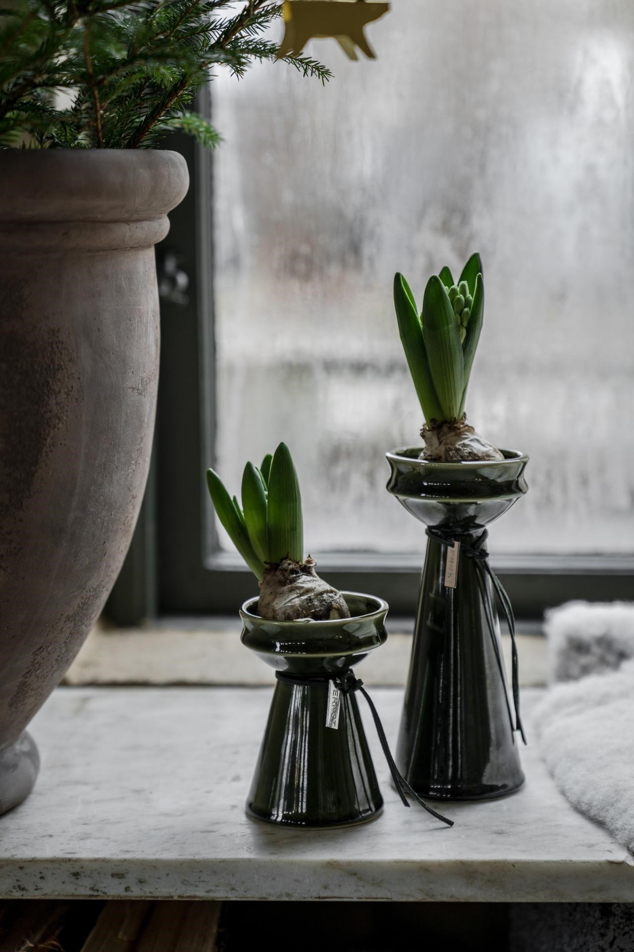 Ernst Lökvas - Hyacinth vase - Glazed stoneware - Green - Medium - 2