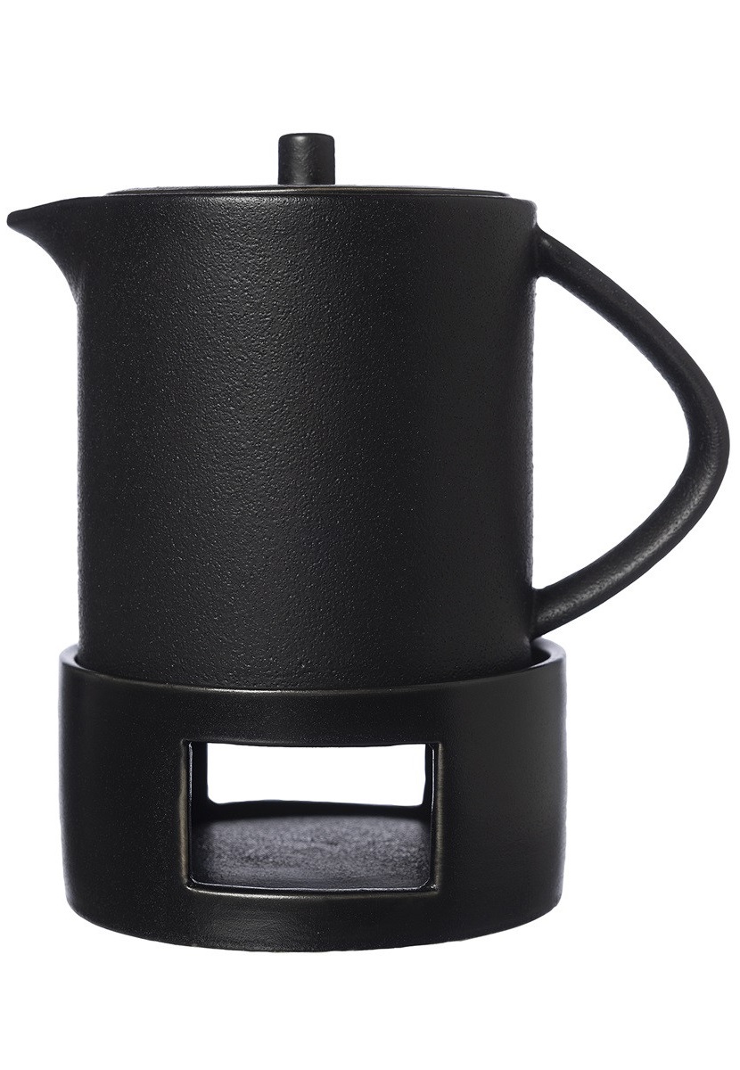 ERNST - Mulled wine jug with warmer - Teapot - Black - Stoneware - 2