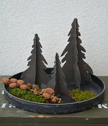 Gran i plåt / metall hopfällbar liten 15 cm