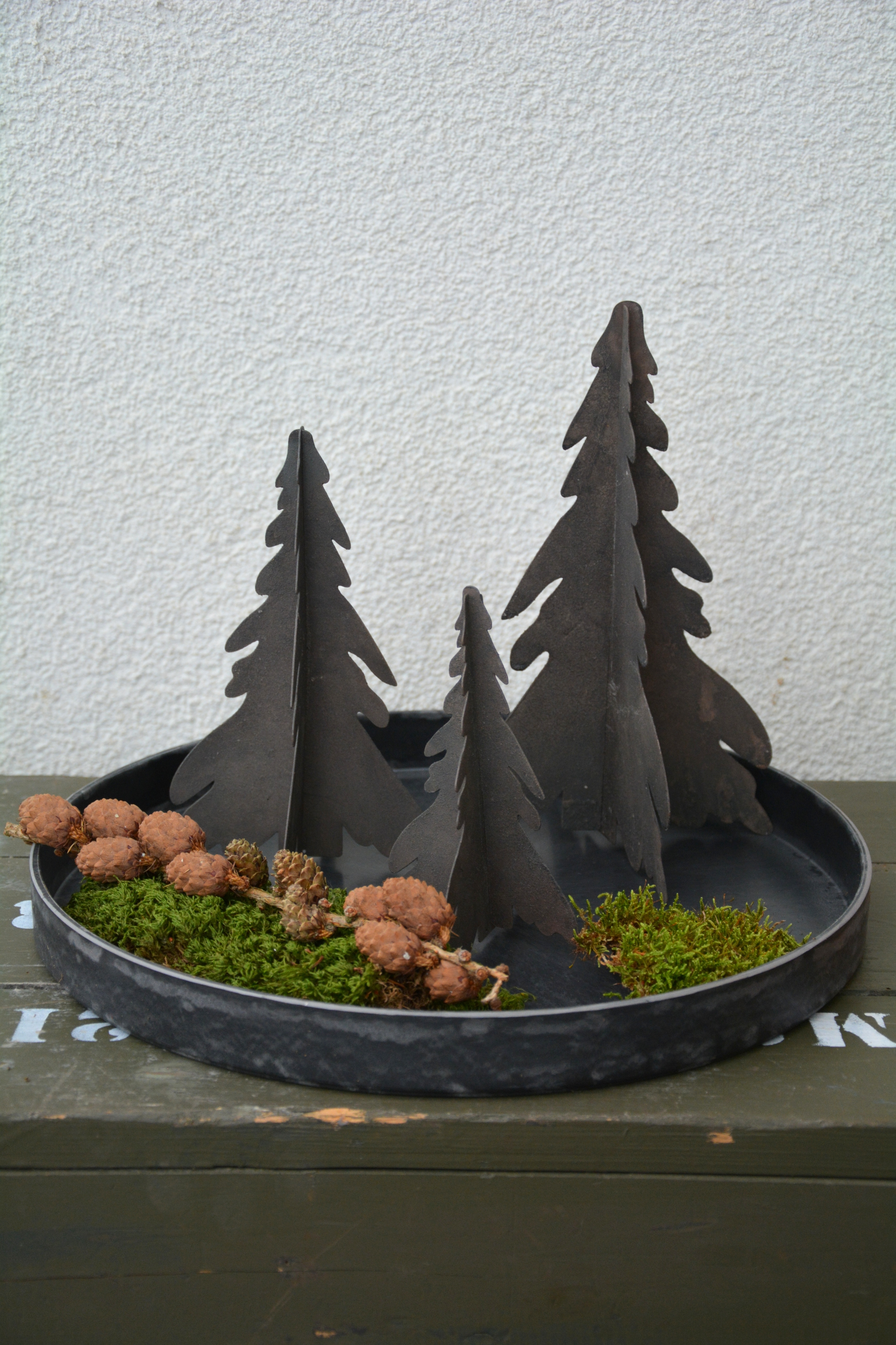 Gran i plåt / metall hopfällbar stor 25 cm