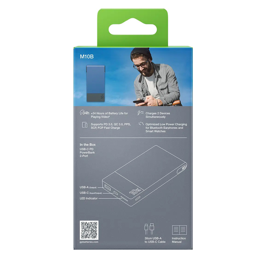 GP PowerBank M2, 10000 mAh, Blå - 3