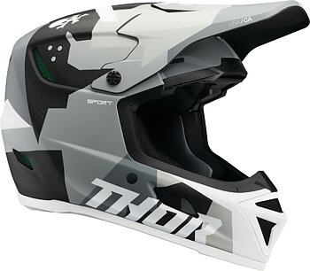 Reflex Sport Carbon Brave MIPS® Casco de Cross THOR Negro/ Gris/ Blanco