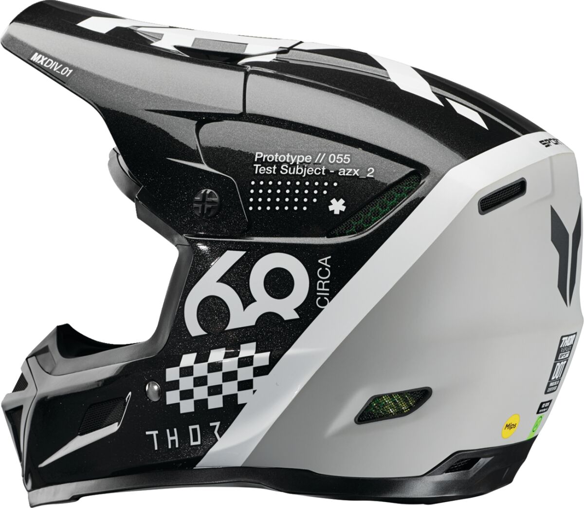 THOR Reflex Sport Riot MIPS® MX Helmet Black/ White - 2