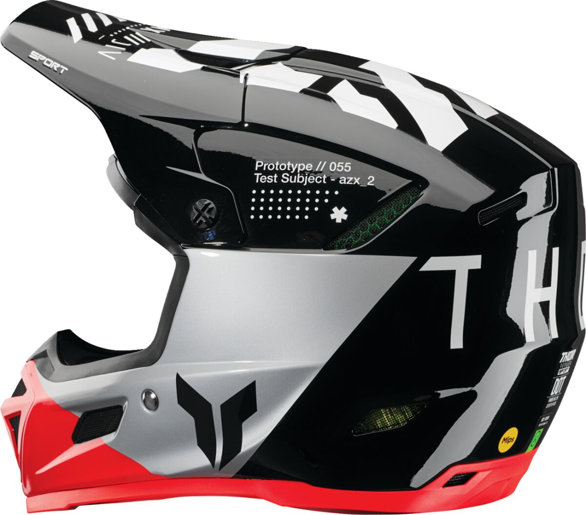 THOR Reflex Sport Strike MIPS® Crosshelm Zwart/ Grijs/ Rood - 3