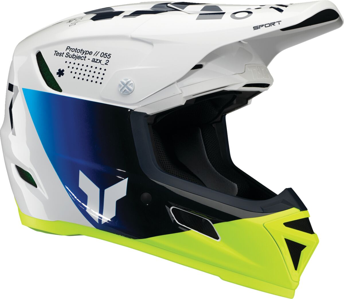 Reflex Sport Strike MIPS® Casco de Cross THOR Blanco/ Amarillo/ Azul