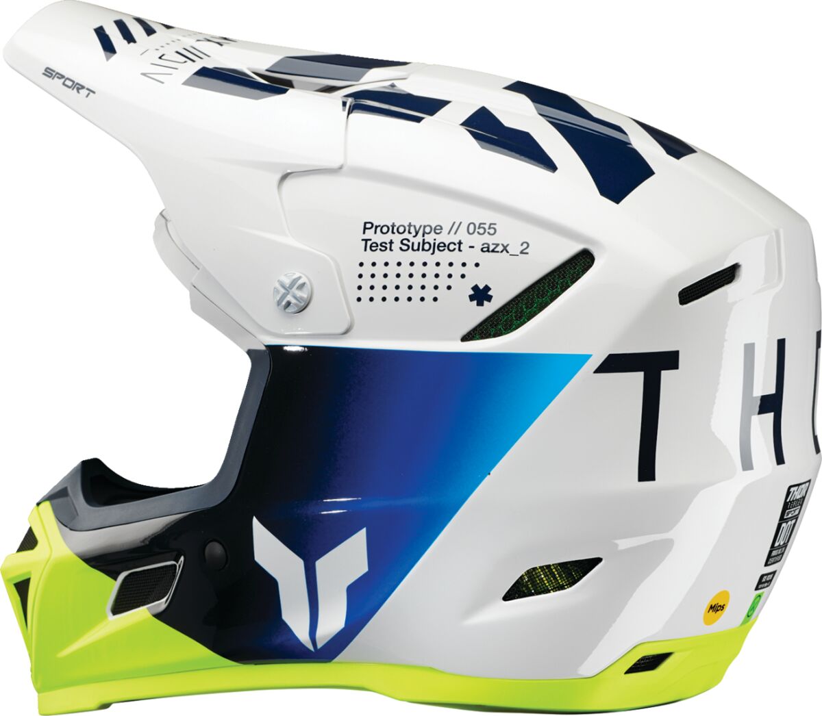 Reflex Sport Strike MIPS® Casco de Cross THOR Blanco/ Amarillo/ Azul - 2