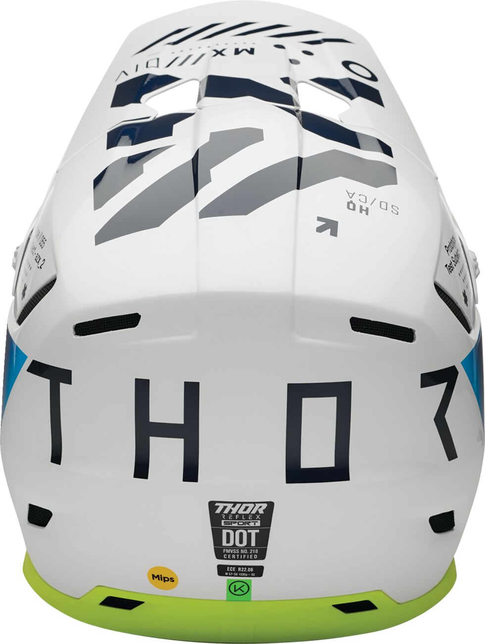 Reflex Sport Strike MIPS® Casco de Cross THOR Blanco/ Amarillo/ Azul - 3