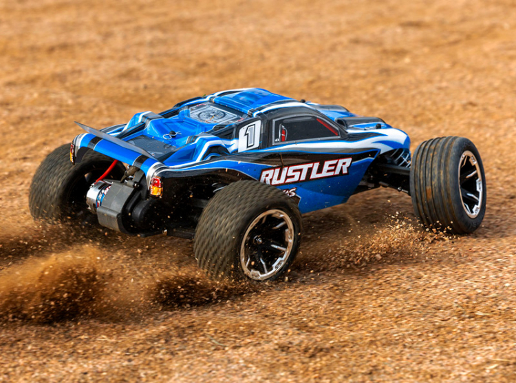 Traxxas Rustler 2WD 1/10 RTR TQ Blue -  includes battery and usb c charger - 9