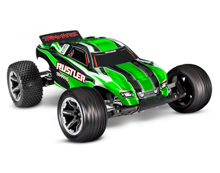 Traxxas Rustler 2WD 1/10 RTR TQ Grön - inkluderar batteri och usb c-laddare