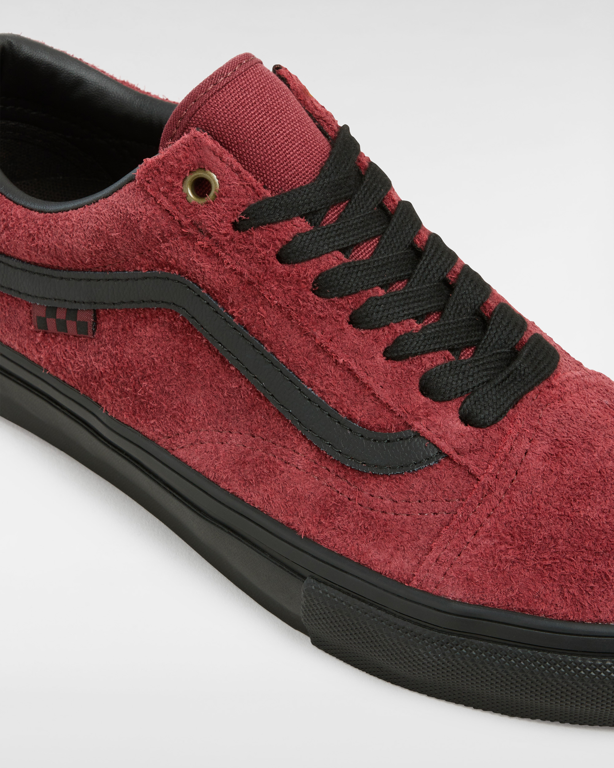 Vans Skate Old Skool “Hairy Surde” Burgandy Red Sz 6Men Vans Skate Old Skool Hairy Suede Black/Burgundy Skate Shoe  main image 4