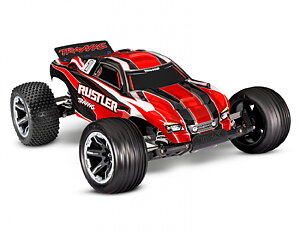 Traxxas Rustler 2WD 1/10 RTR TQ Red - includes battery and usb c charger
