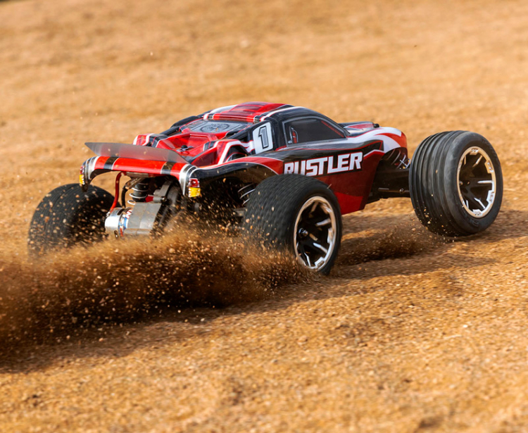 Traxxas Rustler 2WD 1/10 RTR TQ Red - includes battery and usb c charger - 9