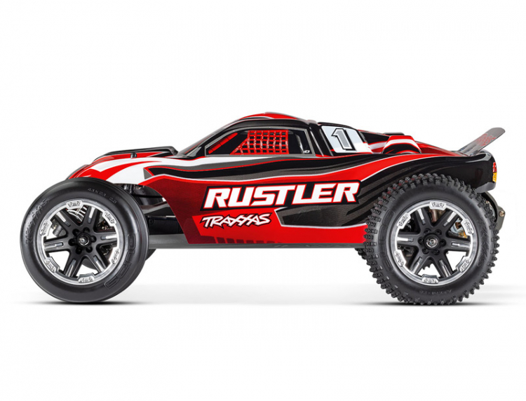 Traxxas Rustler 2WD 1/10 RTR TQ Red - includes battery and usb c charger - 6