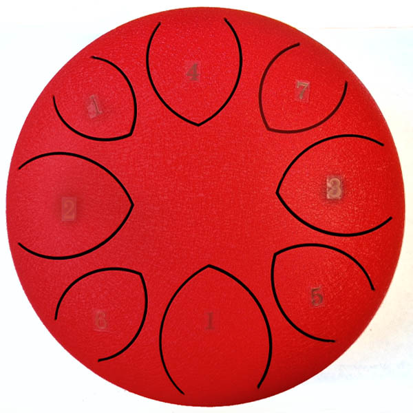 Fzone STD818N/HOLE9 Steel Tongue Drum 8″, 8 Notes, red