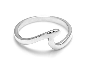 Våg Ring i Äkta 925 Silver, Evighetssymbol Accessoar, Hav eller Vattenvåg Smycke