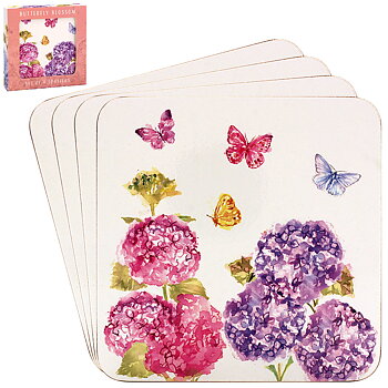Butterfly Blossom - Glasunderlägg 4-pack