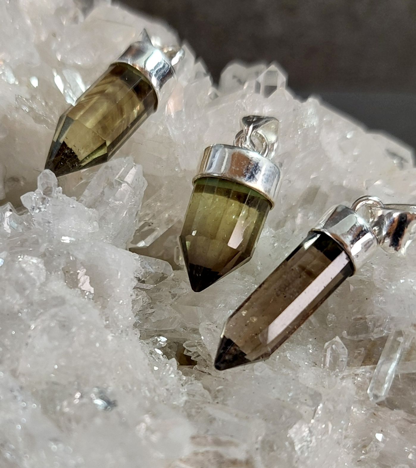 Äkta Citrin  Hänge i  Silver - 3